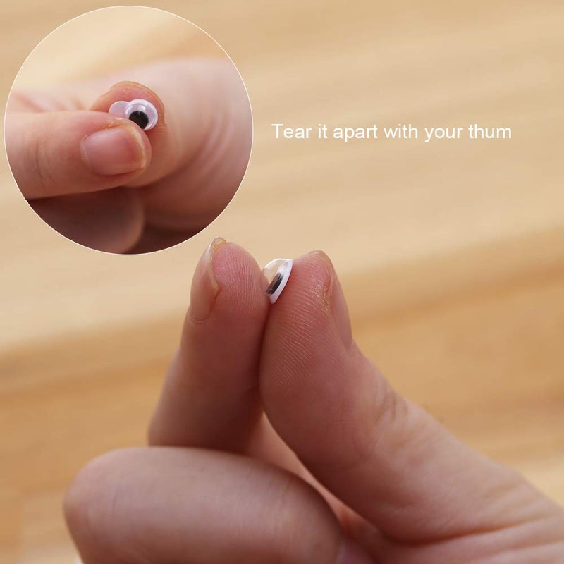 DECORA 1000pcs Round Plastic Black Googly Wiggle Eyes Self-Adhesive Wide Variety Assorted Sizes - Image 4